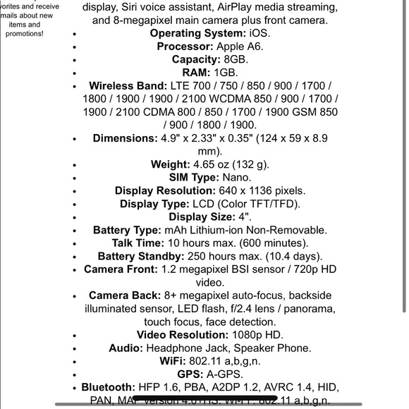Unlocked Model A1498 IPhone 5 -works, just slow. - Picture 6 of 6